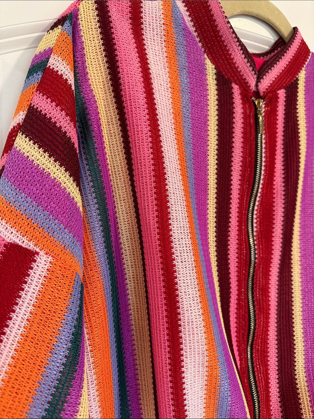 Mad Peonies Multi-Color Striped Knit Zip Jacket - Picture 2 of 7